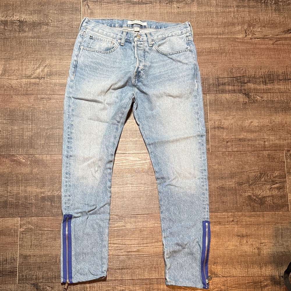 Calvin Klein Jeans Light Blue Skinny Jeans with Ankle Zippers
